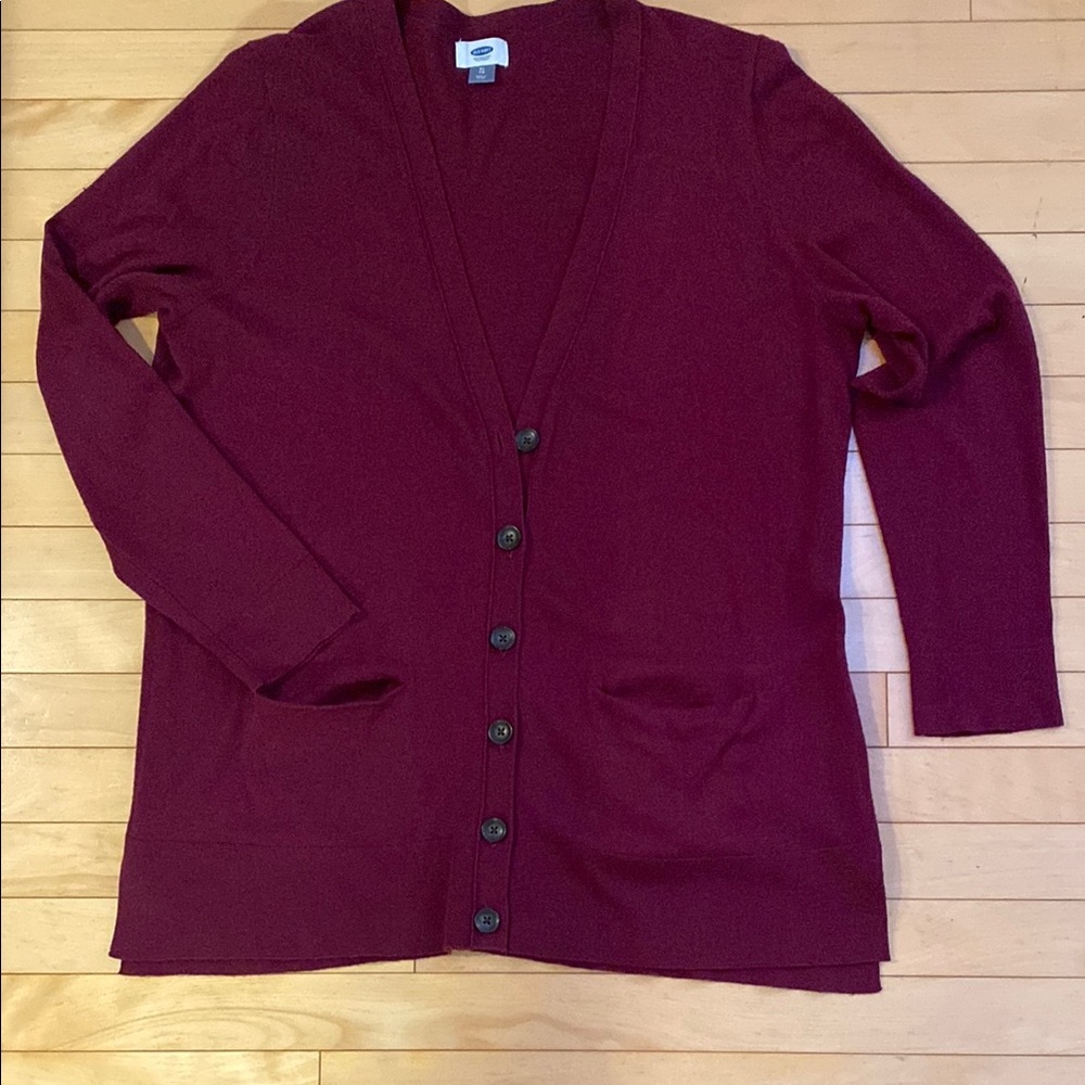 Women's Burgundy Lightweight Cardigan Sweater